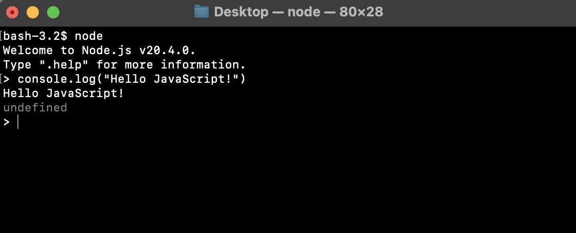 Run JavaScript in Mac Terminal